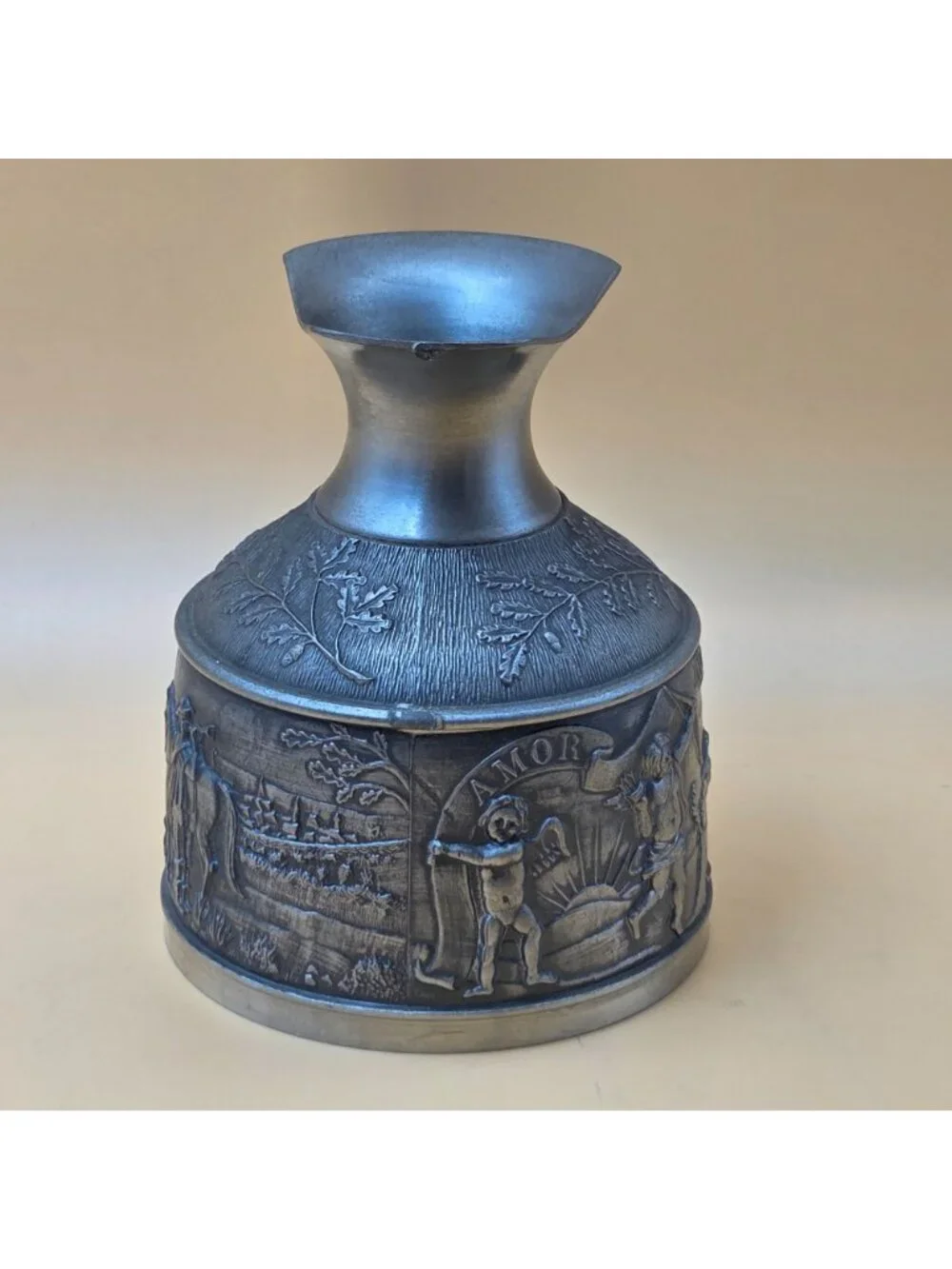 Grenningloh German 95% Pewter Hunting Decanter Waidmannsheil Zinn DAMAGED